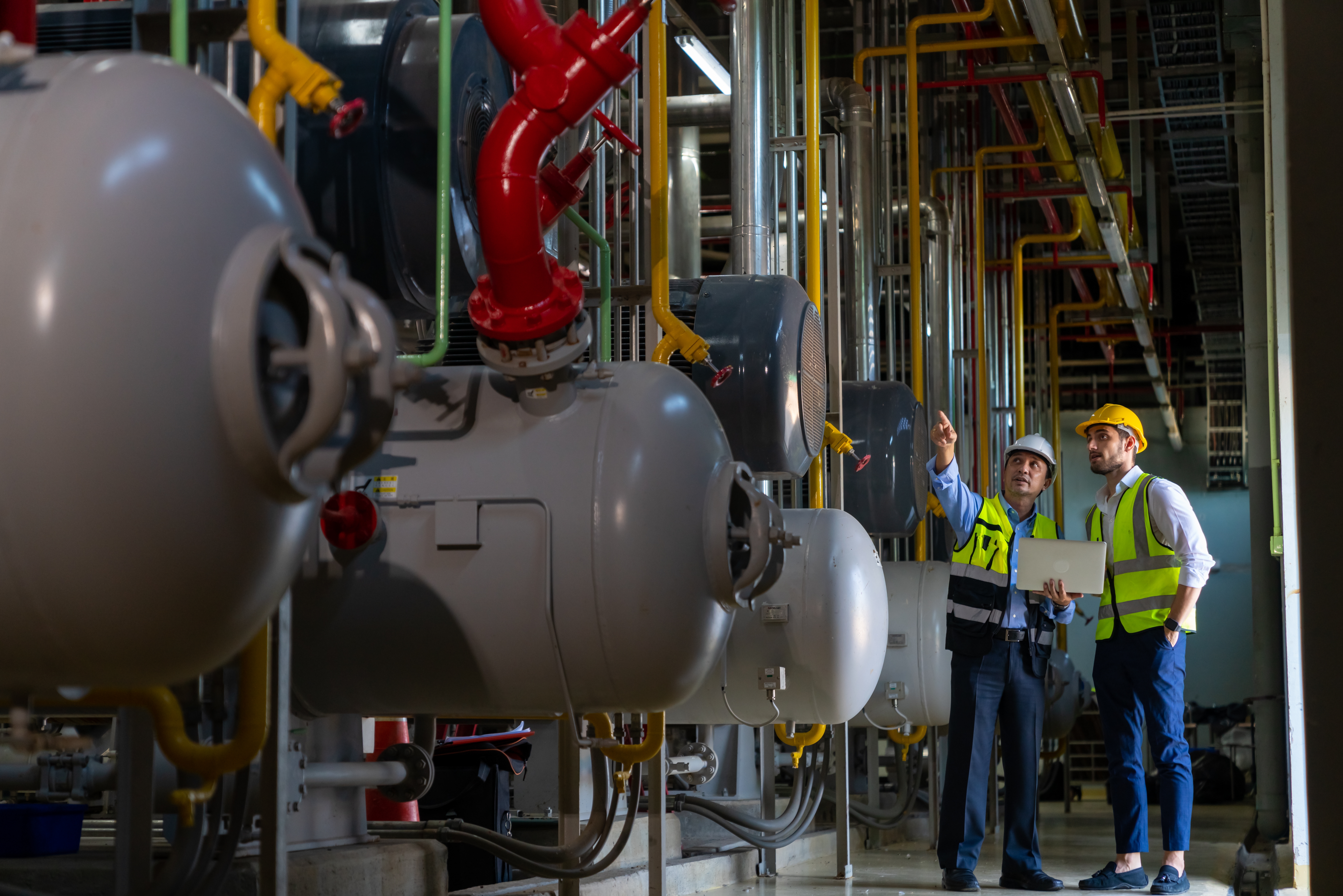 Maintenance team conducting predictive inspections